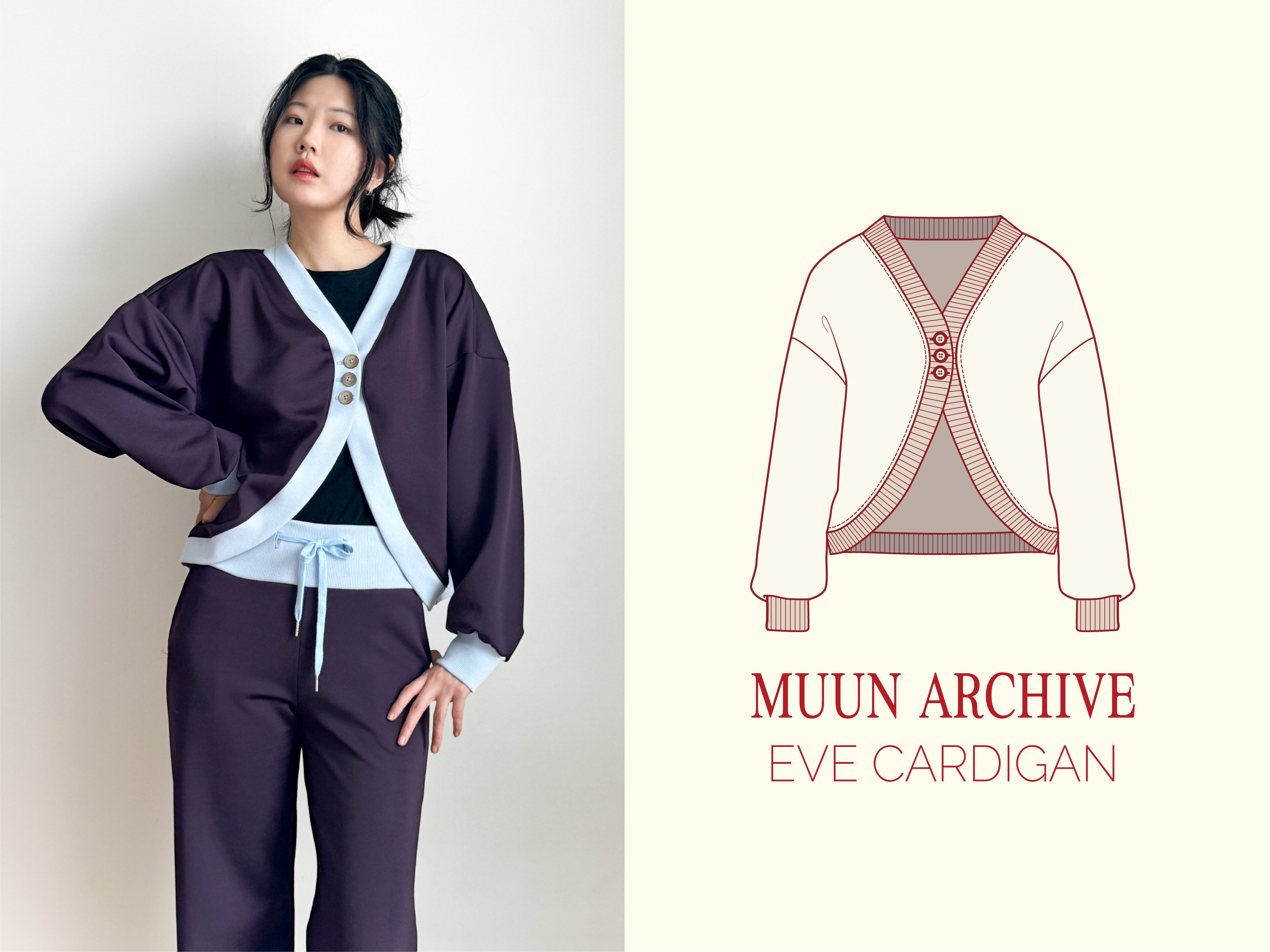 Neil Barrett cardigan アーカイブ archive EVE CARDIGAN PDF Sewing Pattern | Relaxed FIT Jersey Knit Cardigan
